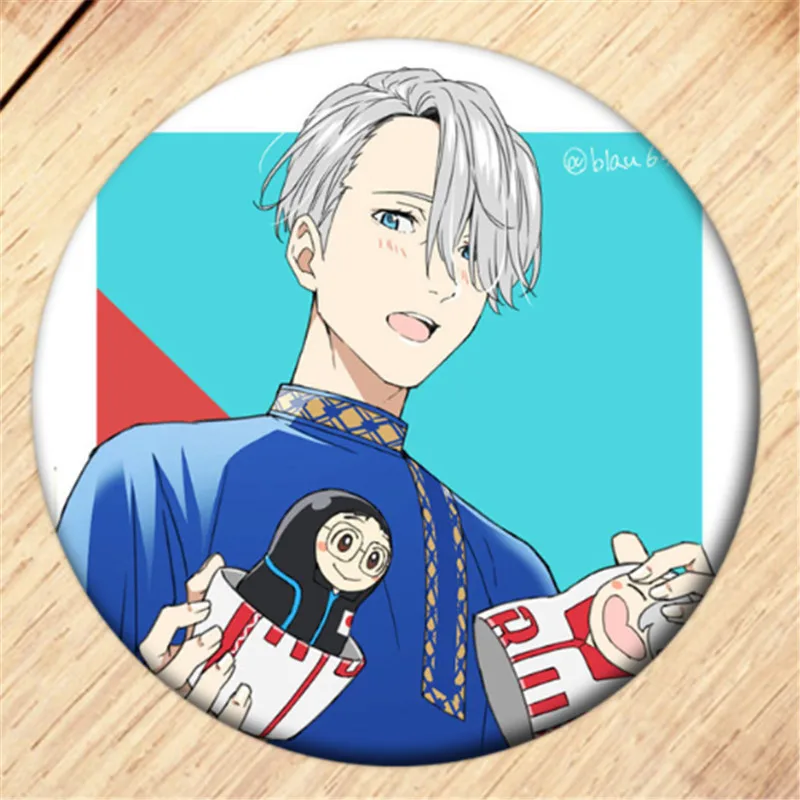 Free Shipping Anime YURI!!! on ICE Brooch Pin Cosplay Badge Accessories For Clothes Backpack Decoration Children's gift B010