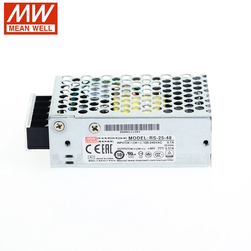 MEAN WELL RS-25-48 25 Вт 48 в импульсный источник питания 110 В/220 В переменного тока на