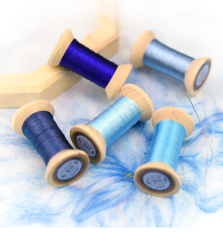 Сапфировая синяя серия Золотой линии/французская нить для вышивки/катушка для вышивки/цветная золотая нить для вышивки/50 метров/шт