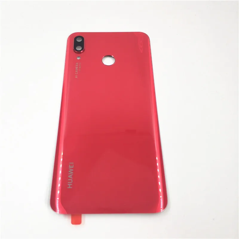 6,3 дюймов для huawei Nova 3 Nova3 стеклянная задняя крышка для батареи, чехол для двери, задняя часть с объективом для камеры+ клейкая наклейка