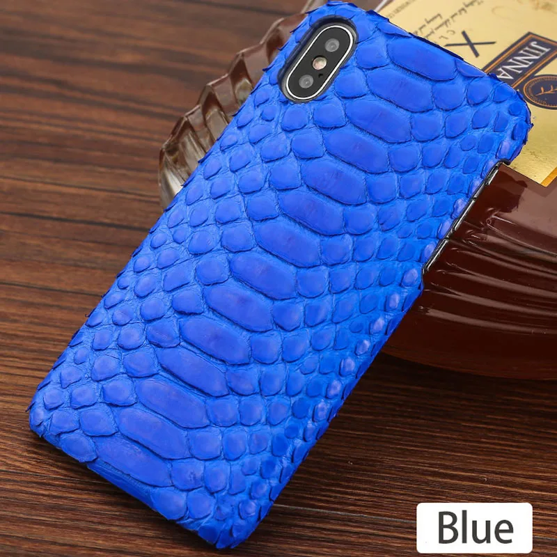 Blue Чехол для телефона для Xiaomi mi 8 9se 9T A1 A2 A3 lite Max 2 3 mi x 2s Poco F1 из натуральной кожи питона для Red mi Note 4 4X 4A 5 6a 7a Pro - Цвет: Blue