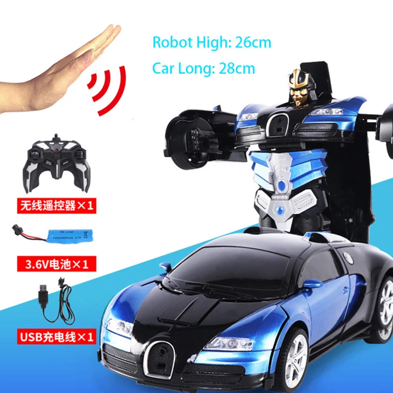 shark remote control car 2.4Ghz Induction Transformation RC Car Robot 28cm Led Lights Music Robots fightint Deformation Remote Control Cars Toys for Boys remote control lamborghini RC Cars