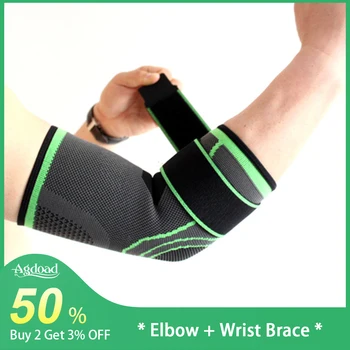 

2pcs/set Elbow Compression Sleeve Breathable Bandage Wrist Protector Elbow Brace Support Fitness Sports Brace