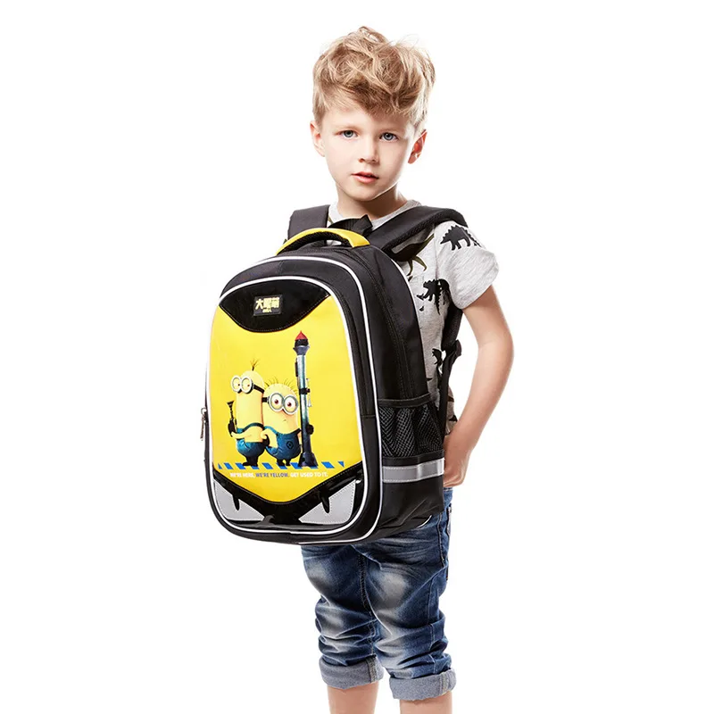 

Special Offer Small Yellow People CHILDREN'S Backpack 1-3 Grade Safe Travel School Bag