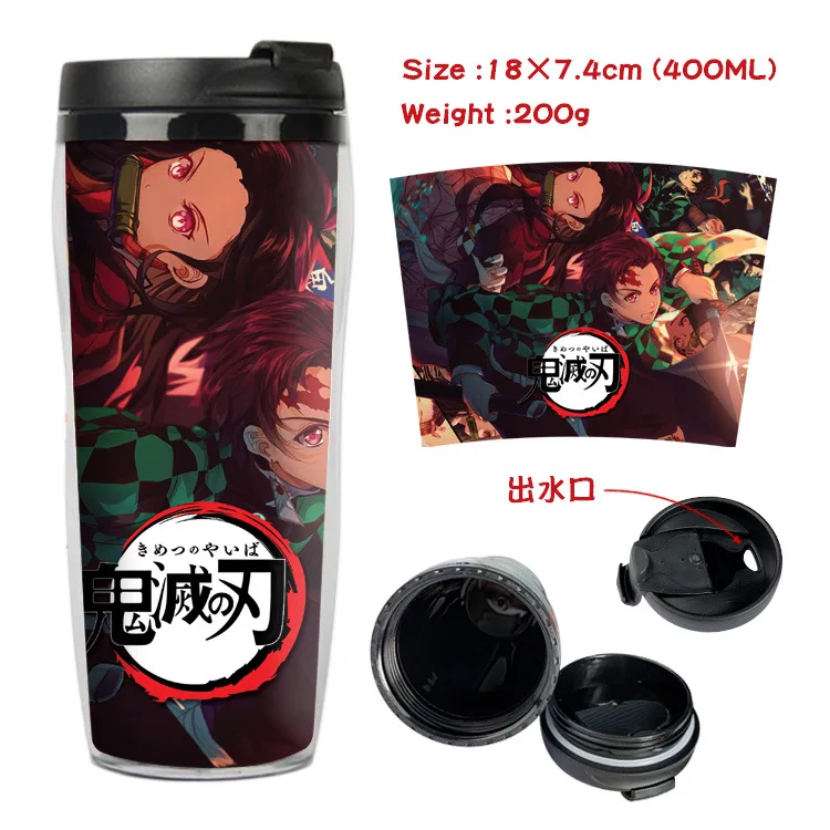 19 Аниме Demon Slayer чашка для воды Kimetsu no Yaiba Kamado Tanjirou Студенческая мультяшная кофейная чашка космическая бутылка пластиковая бутылка дропшиппинг - Цвет: 19