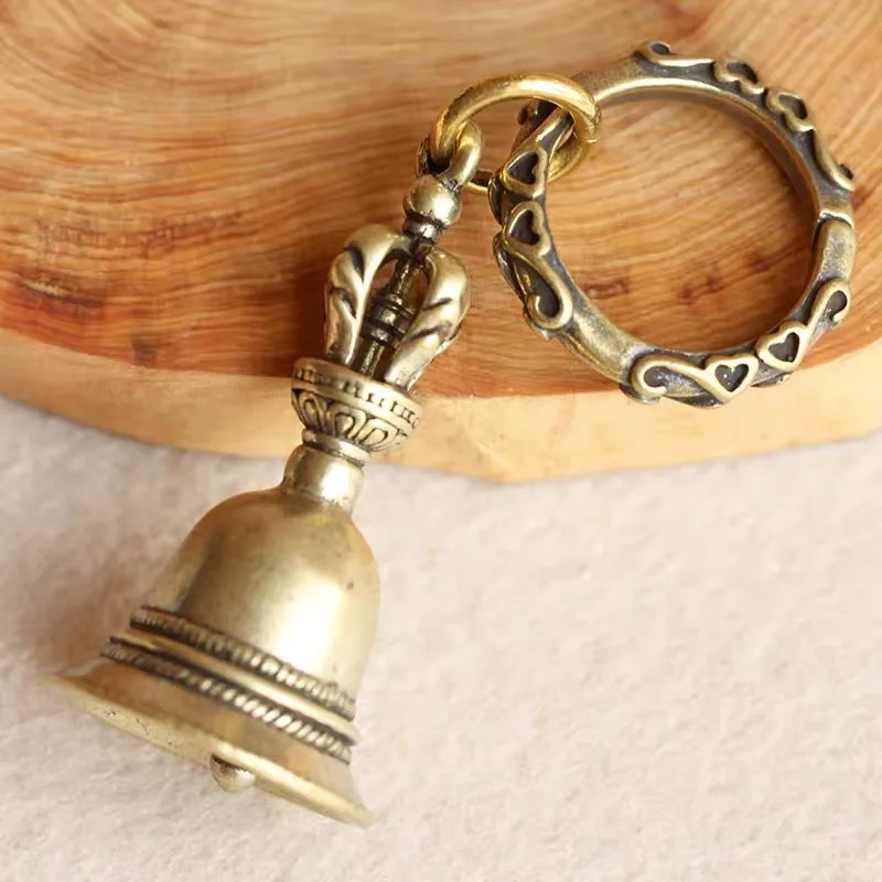 Brass Handicraft die-casting Drop Magic Bell Key Car Button Wind Bell Tibetan Bronze Bell Creative Gift home Decoration Pendant