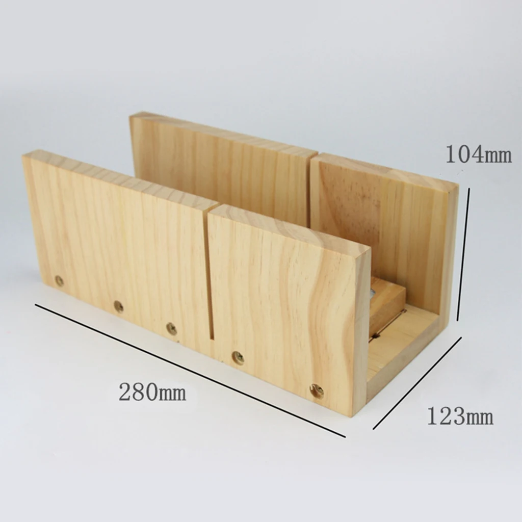 Silicone Loaf Mold Soap DIY Cutting Tool Wooden Cutter Box Stainless Steel Blade