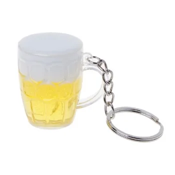 

SEKINEW Cool Lovely Mini Resin Crafts Beer Car Keychain Unisex Women Men Simulation Beer Cup Pendant Keyring Gift Auto Accessori
