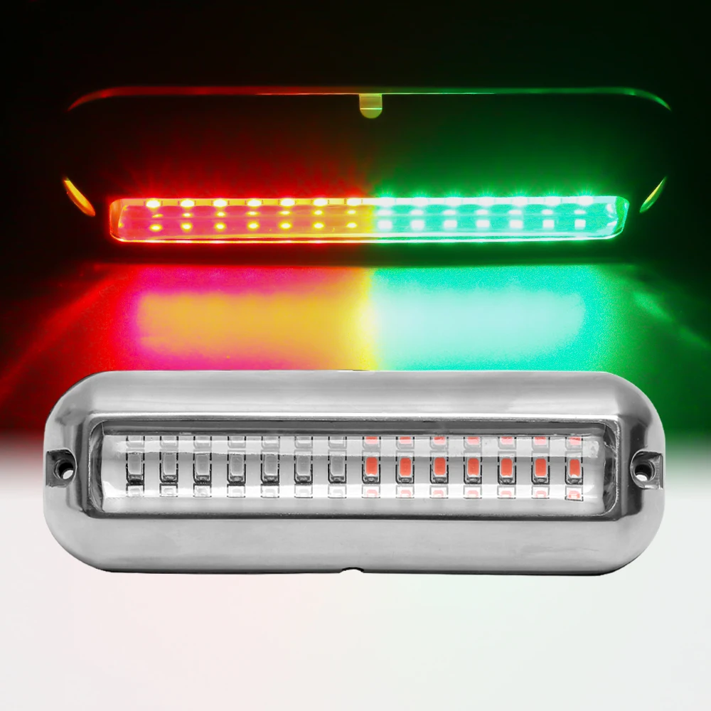 2x красный зеленый 42LED подводный транцевый Понтонный дренажный лодочный светильник