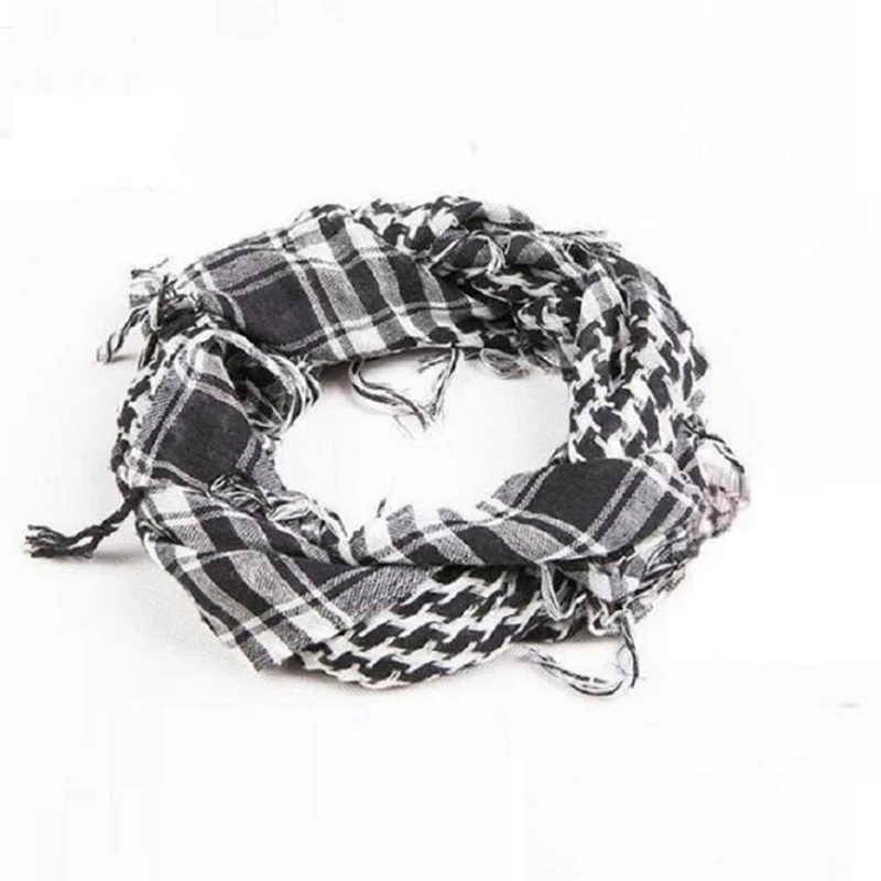 Высокое Качество Арабский шемаг Keffiyeh военный тактический палестинский шарф для мужчин шаль Kafiya обёрточная бумага шема шарф модные шарфы - Цвет: black white