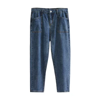 

Women Spring Jeans Plus Size Harem Pants Woman Ankle Length Denim Pants Vintage High Waist Jeans Vaqueros Mujer S47-2003