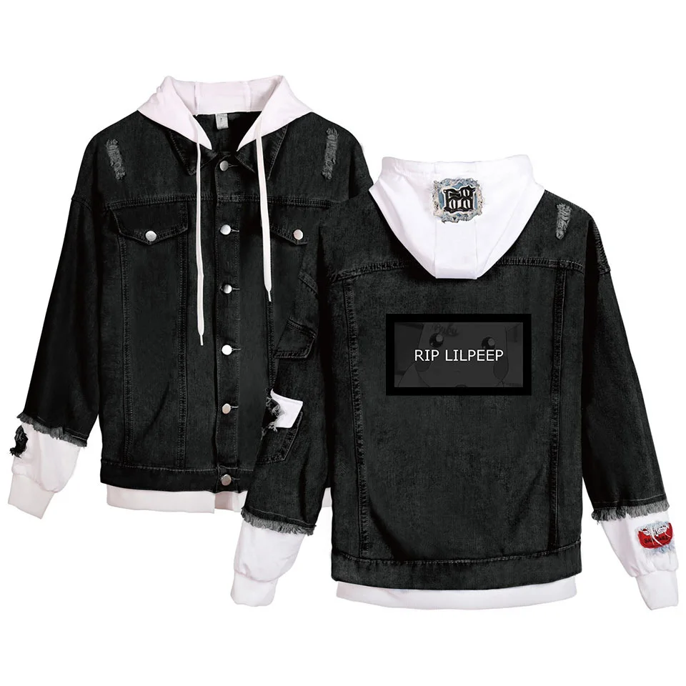 Lil Peep Jacket 19 Джинсовая куртка мужская Lil Peep джинсовая куртка мужская ветровка плюс длинное пальто теплая одежда Ковбой поп черная модная верхняя одежда для мужчин 4XL - Цвет: Lil Peep Jacket 19