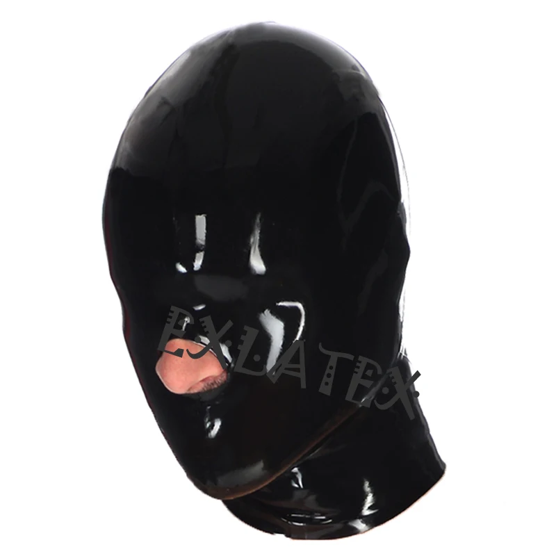 Latex Hood Unisex Latex Mask Fetish Bondage Mask Accessories Hood Mask ...