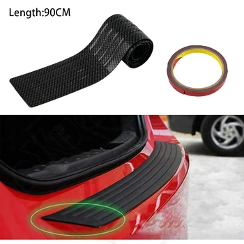 

H2CNC 90cmx8cm Car Trunk Pad Bumper Rear Protector Sill Cover Guard Pad PVC Rubber Fiber for Sedan