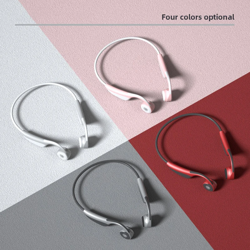 Sport Bone Conduction Bluetooth Headset Wireless with Microphone Touch Type Bilateral Stereo Waterproof Multipoint Link USB 5.0