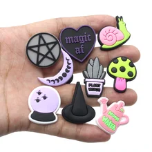 Sabot en PVC pour femmes, 1 pièce, breloques de chaussures en forme de lune, boule magique, décorations, acessoires de chaussures, adapté aux cadeaux de noël pour enfants, tendance 