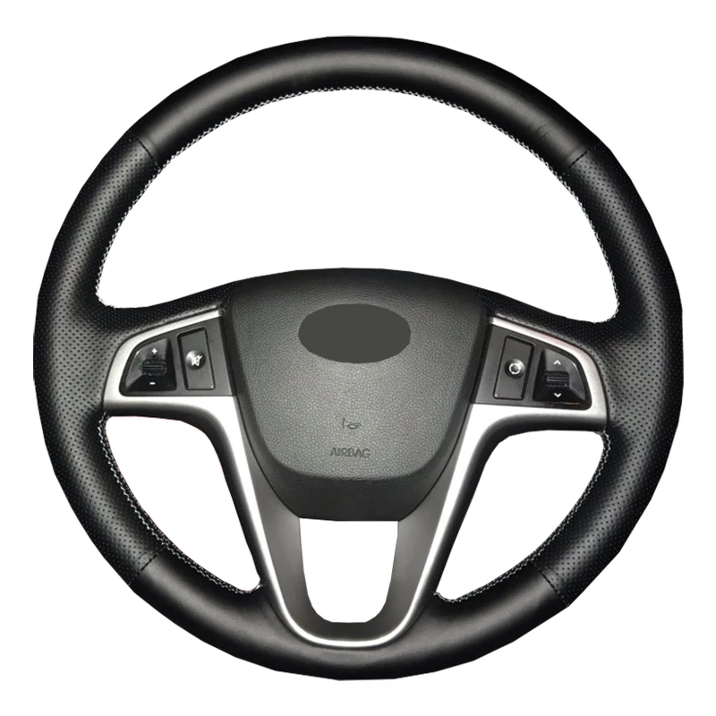 Чехол рулевого колеса автомобиля из искусственной кожи для Hyundai Solaris Verna i20 2008 2012