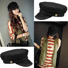 Женские стильные военные береты, шляпы, матросские кепки, плоская кость, Casquette Militaire, стильная вышивка, кружево, капитан, хлопок, Морской стиль, черный цвет