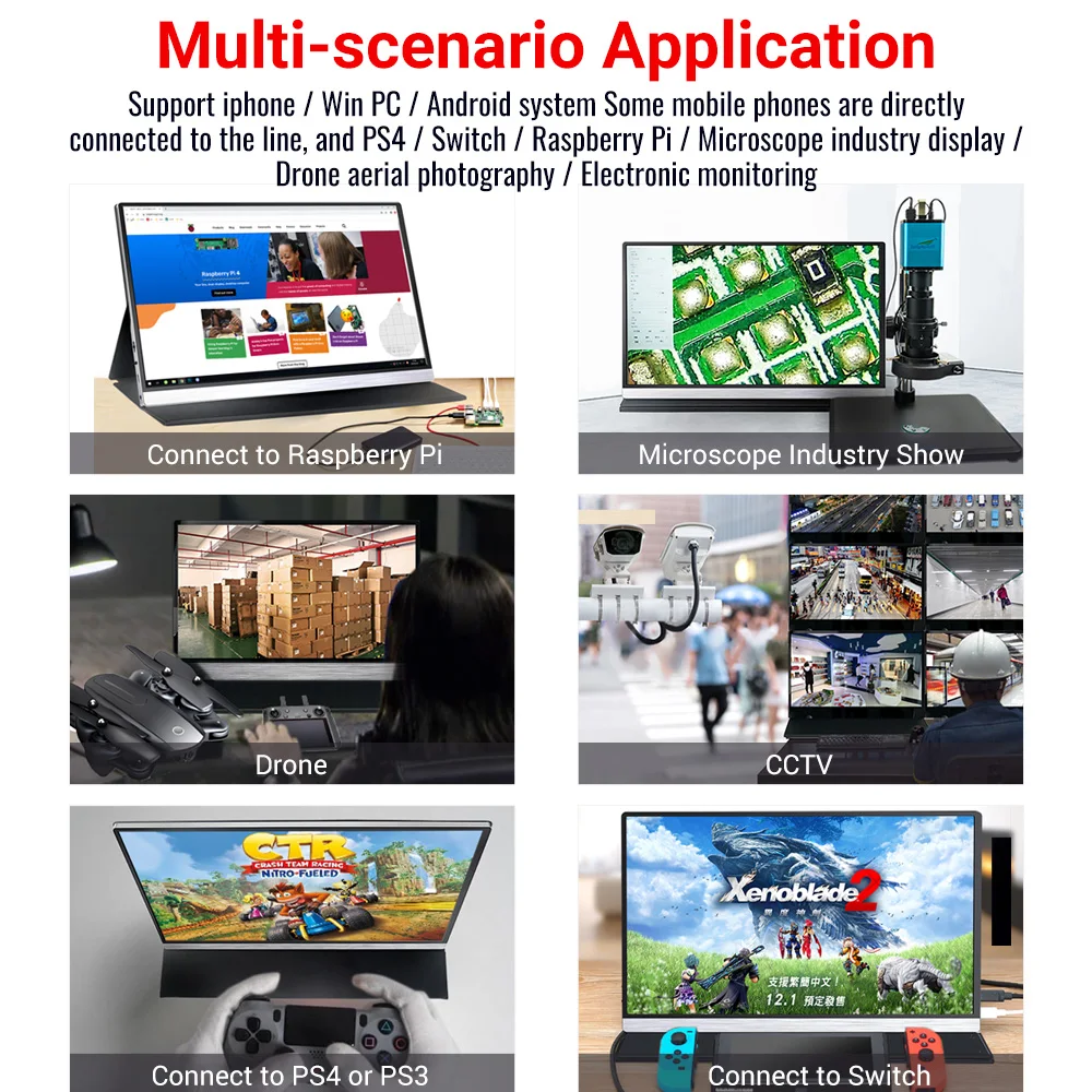 Ультратонкий 15 6 портативный монитор для apple iphone huawei phone Xbox Switch Ps4 игровой ПК