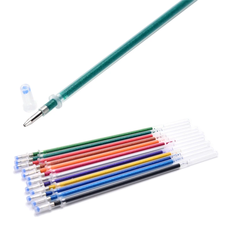 12PCS A Set Flash Ballpint Gel Pen Highlight Refill Color Full Shinning Refill Painting Pen School Office Sets Freeshiping