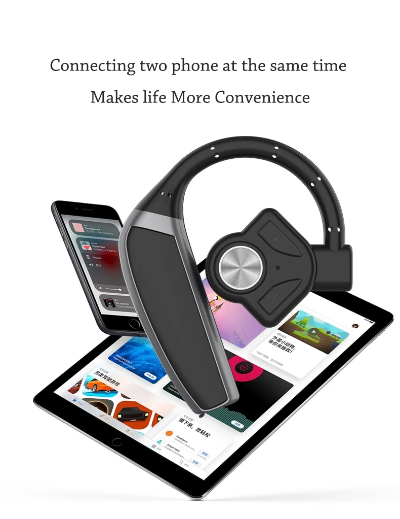 B1 Bluetooth наушники с шумоподавлением, ушной крючок, гарнитура, Bluetooth, беспроводные наушники 270 мАч, запасная батарея, регулятор громкости
