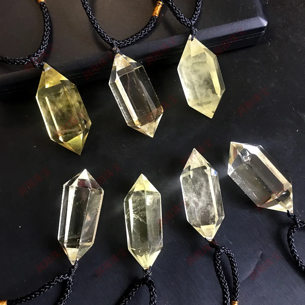 Gold Yellow apatite crystal necklace 