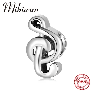

New 925 Sterling Silver Happiness trio Note Beads Jewelry Making fit Original Mikiwuu Charm Bracelets Bangles Beads Jewelry