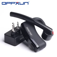 Oreillettes sans fil Bluetooth PTT, casque mains libres, Interphone avec Microphone, pour talkie walkie, Radio Moto CB, 2 voies