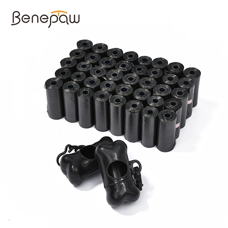 Биоразлагаемый мешок для собак Benepaw с 2 дозаторами Герметичный Прочный мусорный