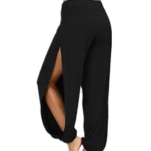 Merry Pretty Summer High Slit Haren Pants Women Solid Hippie Harem Wide Leg Pants Trousers S-3XL