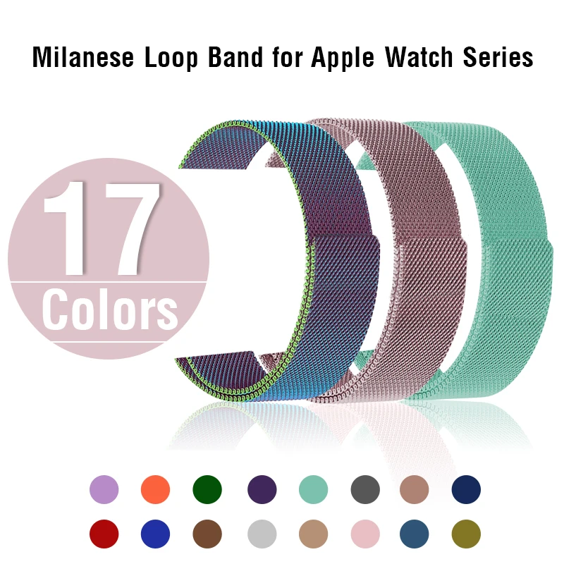 

Milanese Loop Band Watch Strap Designed for Apple Watch Series 4 Stainless Stell Adjustable Bracelet Watchbands