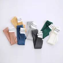 Детская одежда в Корейском стиле; сезон весна; стиль; хлопковые леггинсы в полоску; Детские Стрейчевые брюки