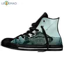 Прогулочные парусиновые ботинки обувь дышащая для досуга Забавный принт рыбы хип-хоп Harajuku Спортивная парусиновая обувь классические кроссовки