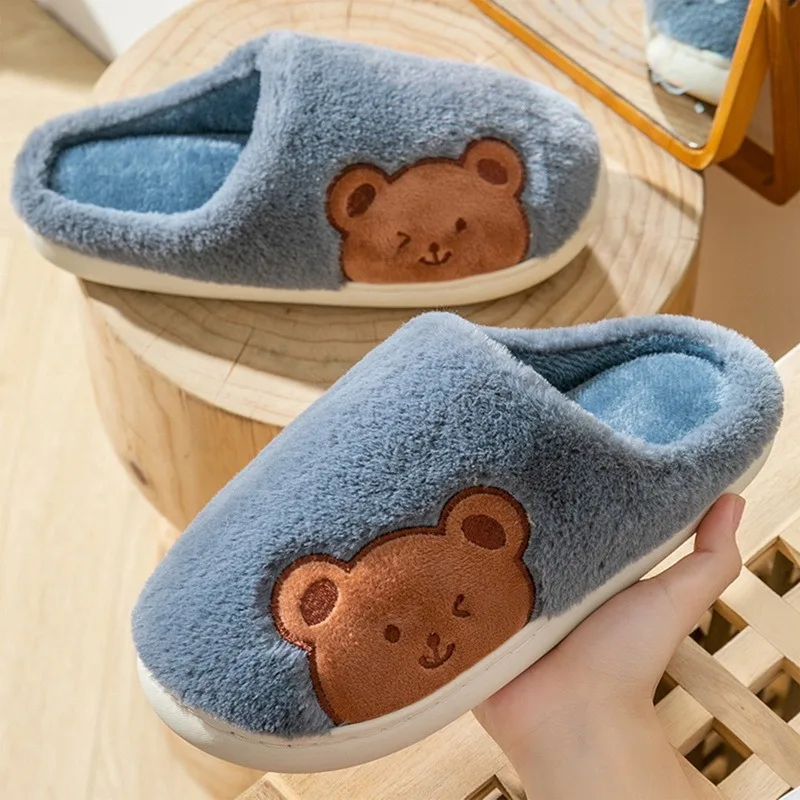 Women Winter Warm Fur Slippers 2021 Men Ladies Boys Girls House Shoes Comfort Flat Heel Home Indoor Bedroom Zapatilla Mujer Indoor Slippers Indoor Slippers