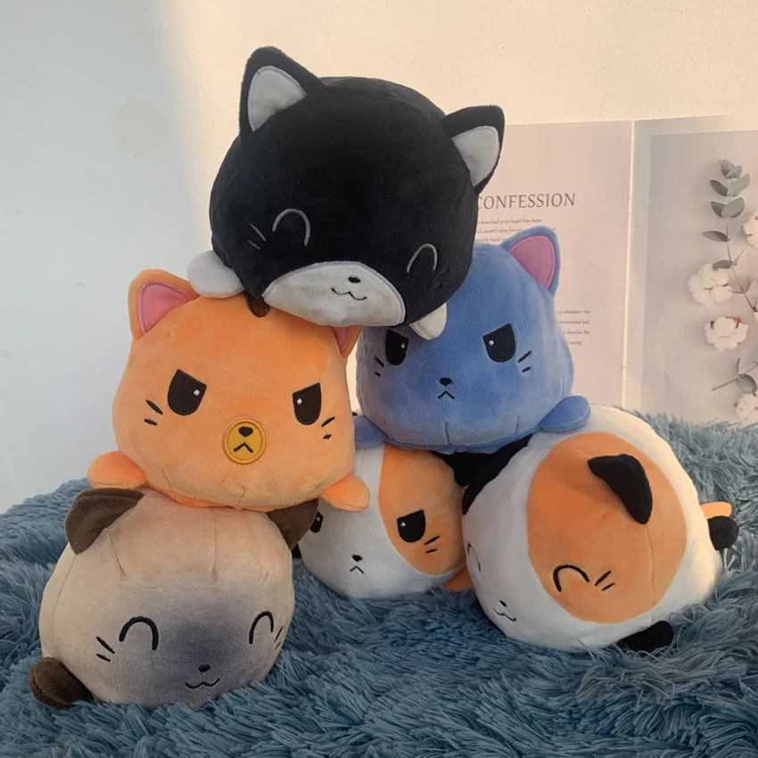 Cute Cat Plush Doll Pulpo Reversible Plush Toy Soft Peluche Chat Double Sided Flip Cat Doll Children Girls Doll Home Decoration Movies Tv Aliexpress
