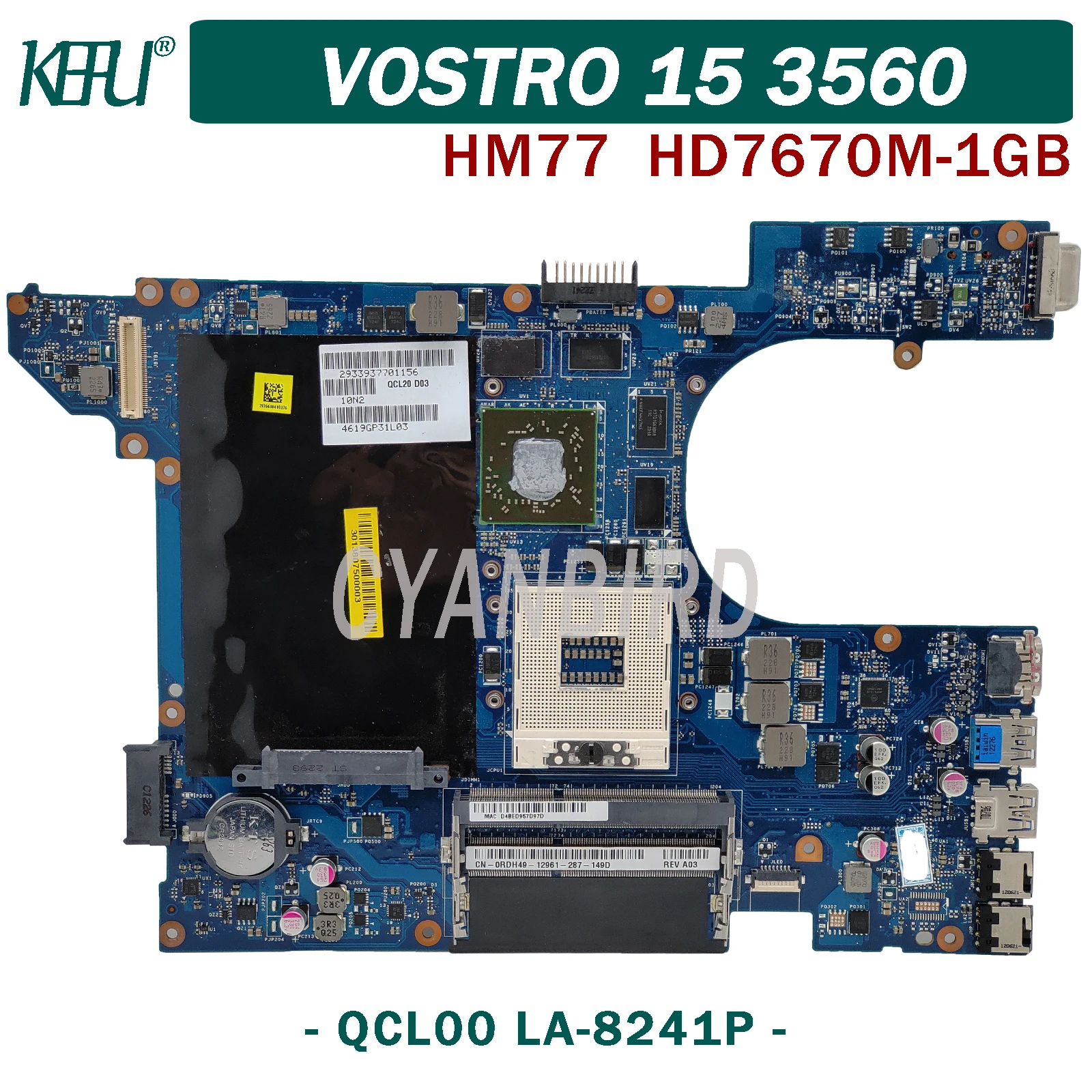 KEFU LA-8241P original mainboard for Dell Vostro 15-3560 with HD7670M-1GB Laptop motherboard | Компьютеры и офис