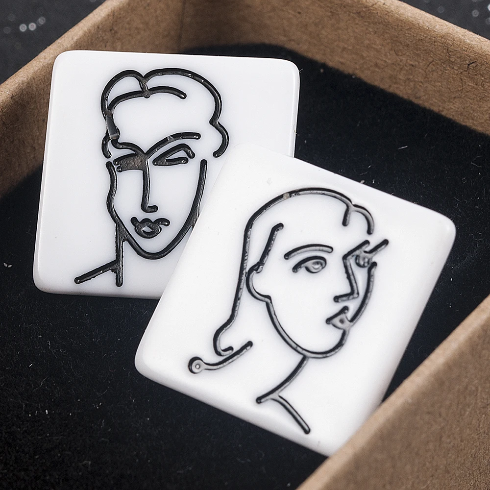 

Statement Abstract Art Earrings for Women Trend Simple Fashion Gold Face Hand Stud Earrings Korean Funny Jewelry Brincos