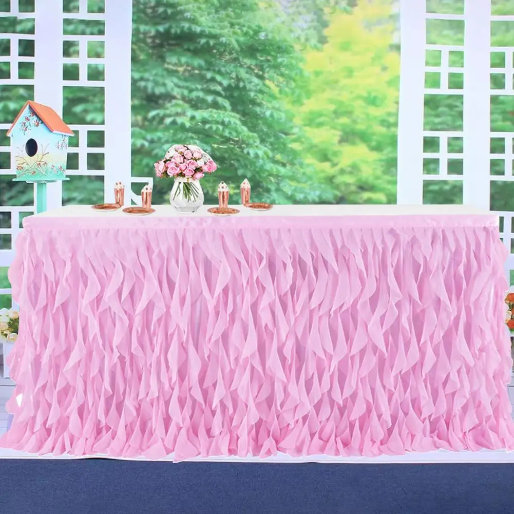 6FT Wedding Party Tutu Tulle Table Skirt Cover Tableware Cloth Baby Shower Party Home Decor Table Skirting Birthday