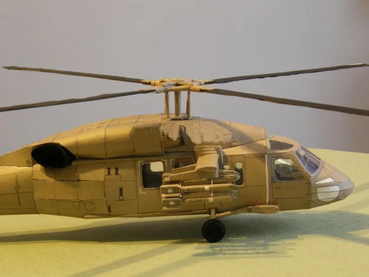 1:33 США Черный ястреб UH-60 вертолет DIY 3D бумажная карточка модель Конструкторы строительные игрушки развивающие игрушки Военная Модель