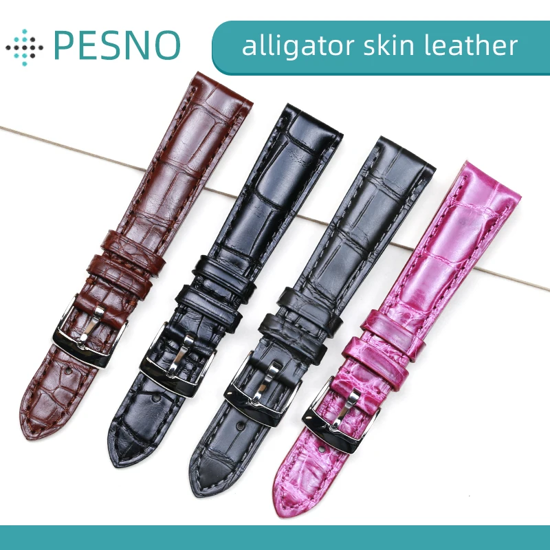 Pesno Compatibile Per Zenith Elite 03.2310 Cinturini Per Orologi In Vera Pelle Di Coccodrillo Accessori Per Orologi Da Donna Con Fibbia Ad Ardiglione
