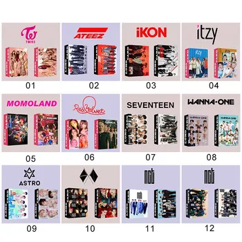 

30Pcs/set KPOP ATEEZ RED VELVET MOMOLAND Photocard Lomo Card Paper Small Cards Album