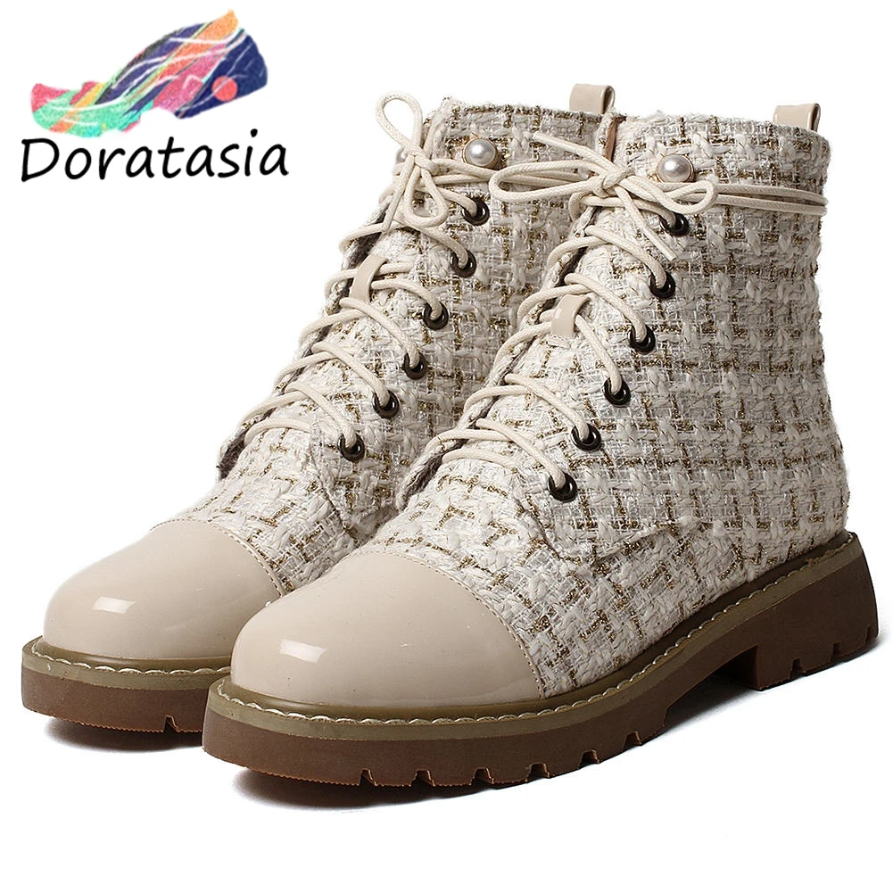 

DORATASIA New 34-43 Brand Patchwork Boots Women 2020 Fashion Platform Ankle Boots Women Casual Date Shoes Woman