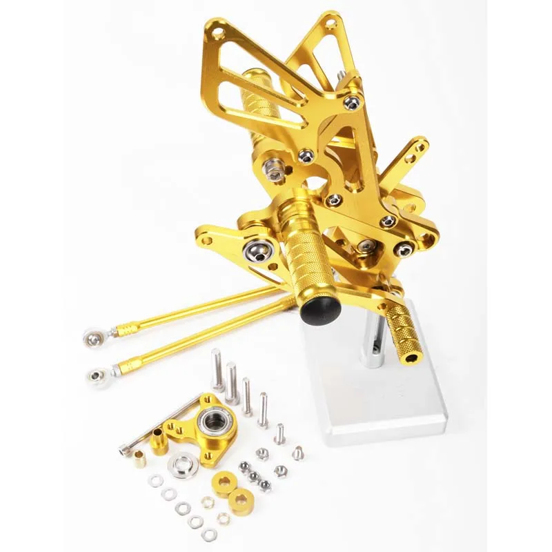 SMOK педаль мотоцикла для Honda CBR600RR 2007 2008- /CBR600RR ABS 2009- алюминиевый сплав Rearset подножки - Цвет: Золотой