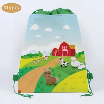 

34X27cm Non-woven Farm Animals Party Gifts Bags Baby Shower Candy Bags Kids Gifts Packaging Backpack Birthday Party Decorations