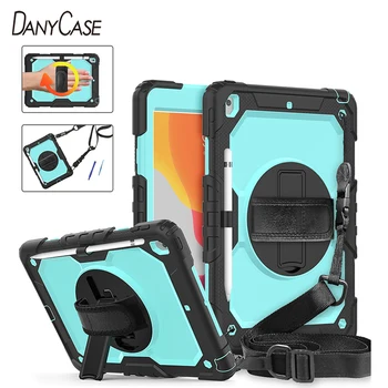 

iPad 7th Generation Case New iPad 10.2 Case Full-Body Shock Proof Protective Case with 360 Rotating Stand & Strap