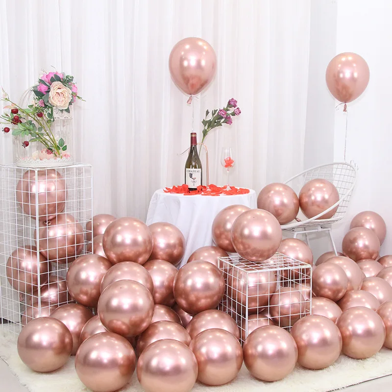 25pcs Rose Gold Metal Balloons Adults Happy Birthday Party Decor Kids Ballon Boy Girl Baloon Wedding Balon | Дом и сад