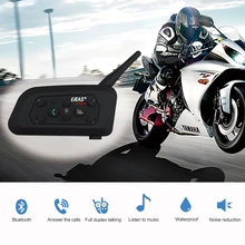 Casco da Moto interfono Bluetooth senza fili cuffie ad alta potenza 6 ciclisti 1200m Interphone impermeabile accessori per auto Moto