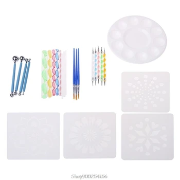 

25pcs/set Mandala Dotting Pen Tools for Painting Stone with Stencils Template Paint Stick N06 20 Dropship