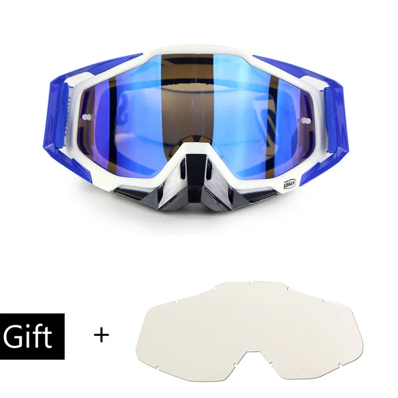 SOMAN очки для мотокросса очки для внедорожников ATV Dirt Bike MX DH MX очки для лыжного мотогонок очки подарок прозрачные линзы - Цвет: C