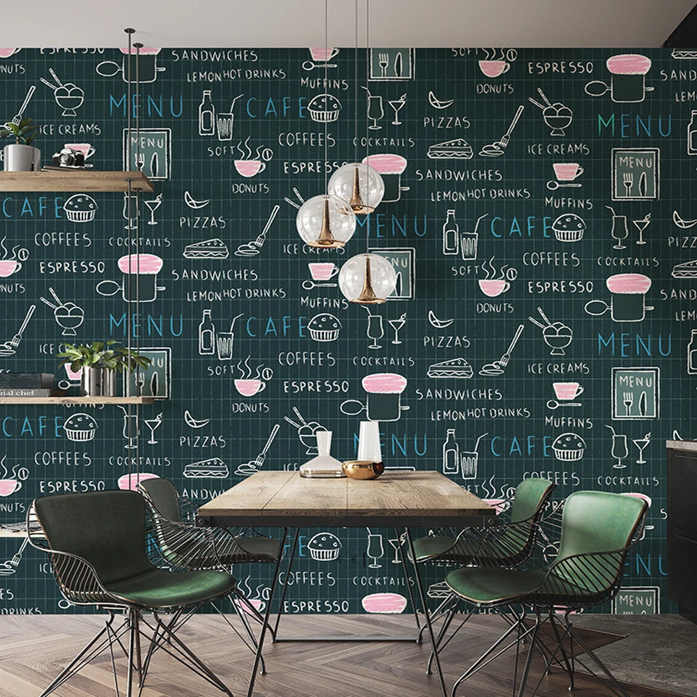 

Lanca PVC Wallpaper Modern Funny Cartoon Graffiti Waterproof Home Decoration Background For Kitchen Restaurant Cafe Roll